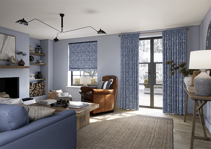 Land & Shore River, Blue Red - Roman Blind - Image 6